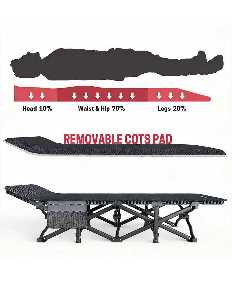 Aofar Camping Tent Folding Bed Carry Bag Supports 450 Lbs