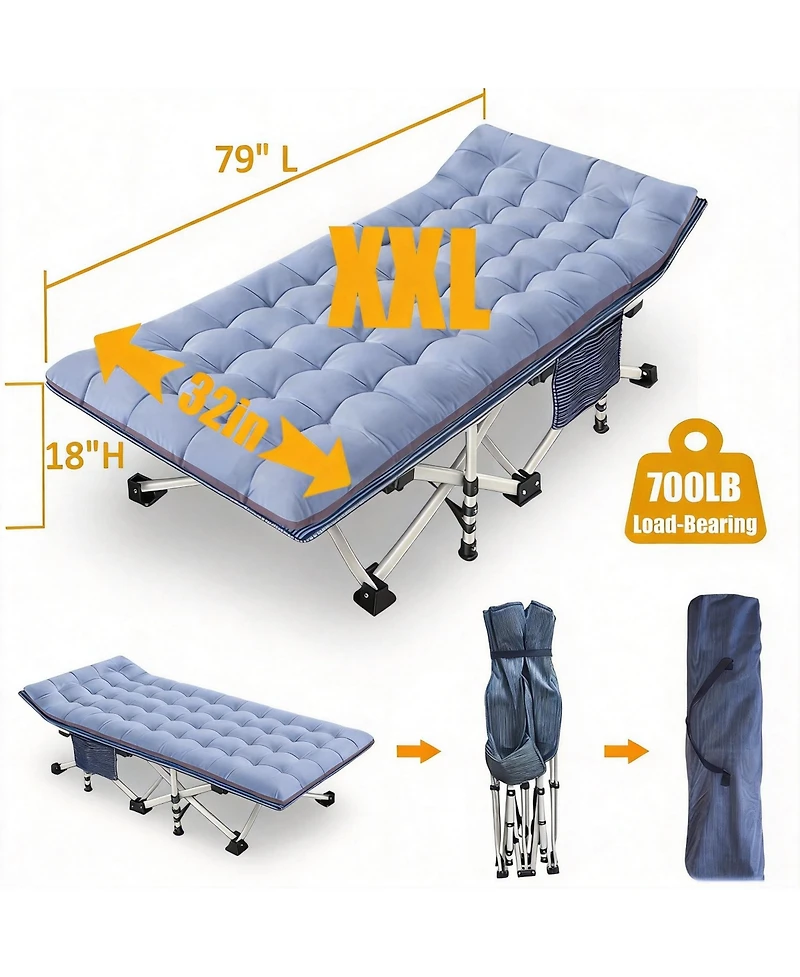 Aofar Oversize Xxl Camping Mattress Folding Bed Carry Bag Heavy Duty Indoor Outdoor