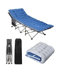 Aofar Camping Folding Bed with Mattress Side Pocket Oxford