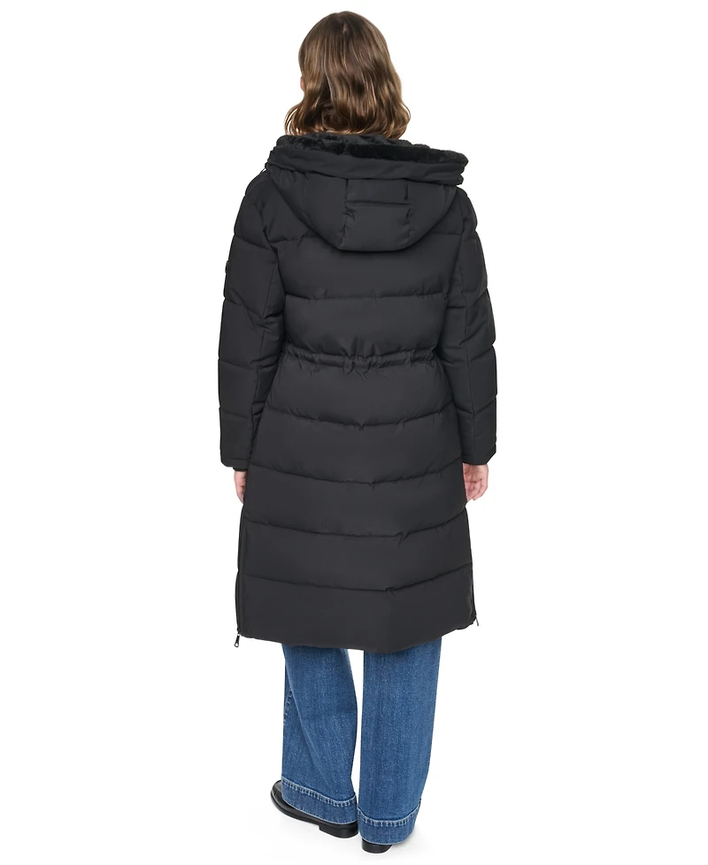 Dkny Women's Walker Length Anorak Lined Hood Coat