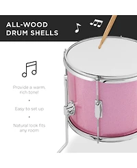 Best Choice Products 5-Piece Kids Beginner Junior Drum Set, Percussion Instrument Starter Kit with Stool