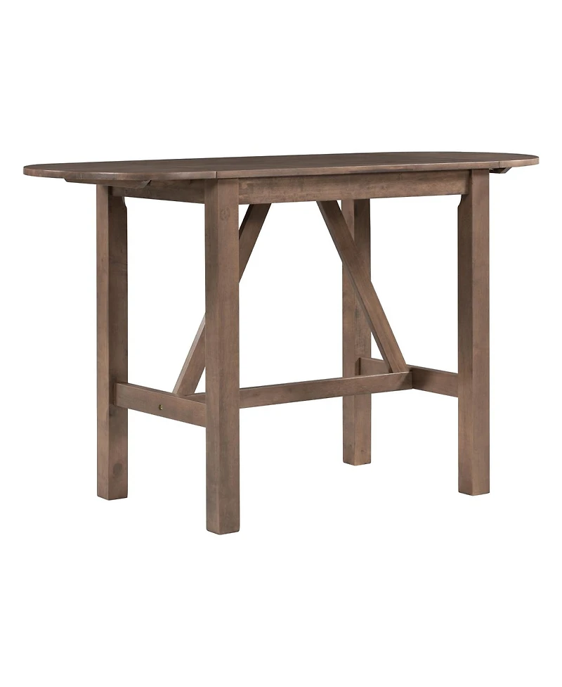Streamdale Furniture 3-Piece Wood Counter Height Drop Leaf Dining Set with 2 Upholstered Chairs