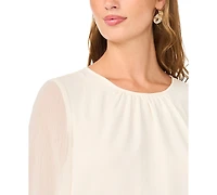 Vince Camuto Women's Gathered Crewneck Long-Sleeve Blouse