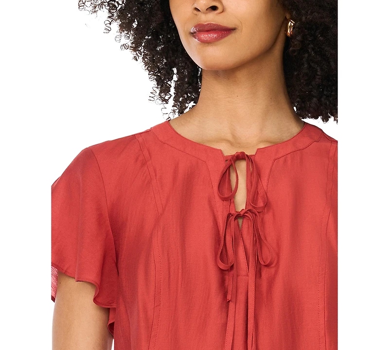 Vince Camuto Women's Tie-Front Flutter-Sleeve Raglan Blouse