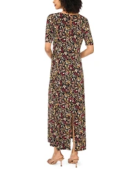 Vince Camuto Women's 3/4-Sleeve Crewneck Maxi Dress