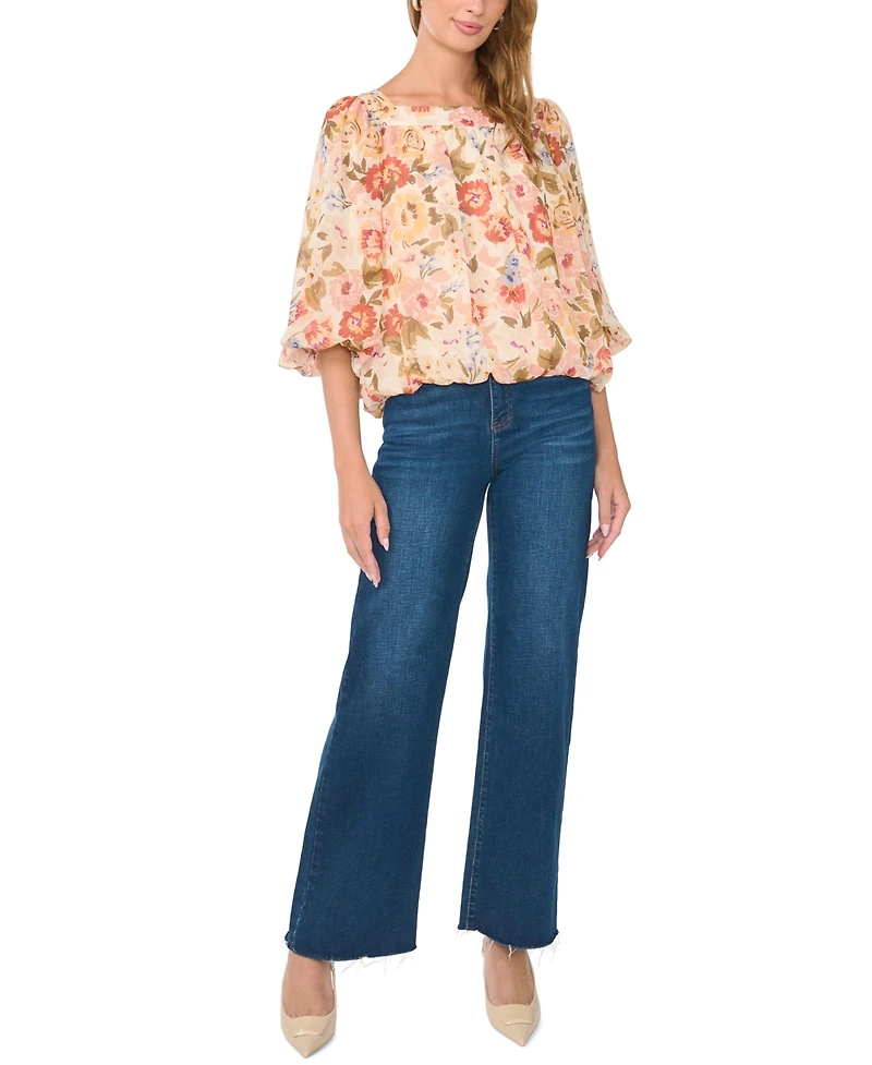 Vince Camuto Women's Square Neck Bubble Blouse