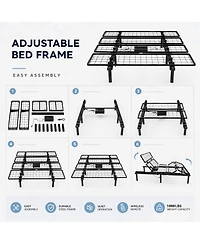 homfan Foldable Metal Platform Bed Frame
