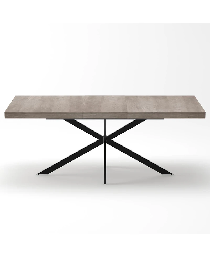 Streamdale Furniture Retro Rectangular Stretch Dining Table with Storage, 55.11"-70.86