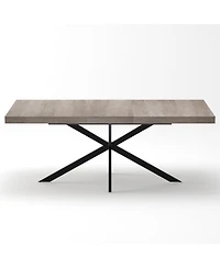 Streamdale Furniture Retro Rectangular Stretch Dining Table with Storage, 55.11"-70.86