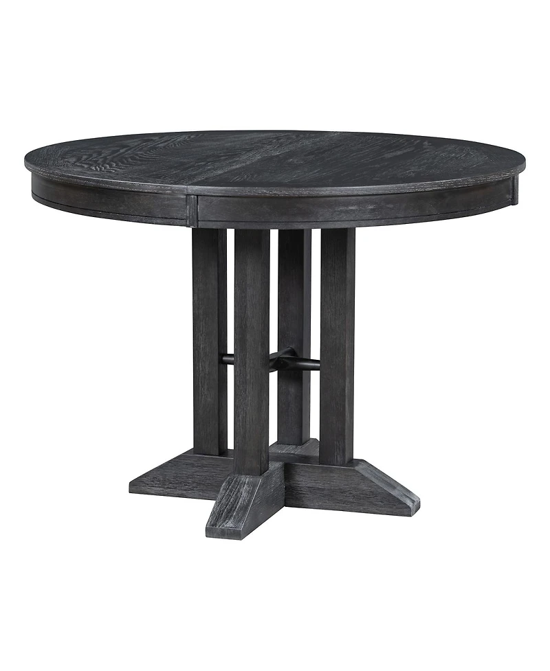 Streamdale 5-Piece Extendable Round Dining Set with 4 Upholstered Chairs