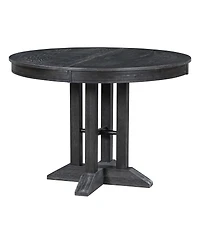 Streamdale 5-Piece Extendable Round Dining Set with 4 Upholstered Chairs