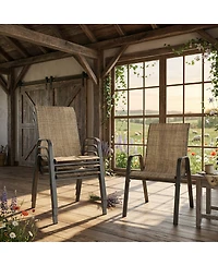 Streamdale Furniture Heavy-Duty Outdoor Teslin Fabric Chairs, 350 lbs Capacity, Ergonomic and Waterproof
