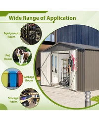 Streamdale Furniture 10x8 Feet Outdoor Metal Storage Shed With Lockable Doors