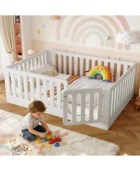 Streamdale Furniture Wood Montessori Floor Bed with Door