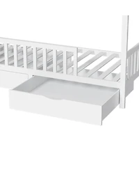 Streamdale Furniture Full House Bed with 2 Storage Drawers And Roof