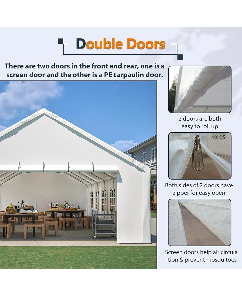 Streamdale Furniture 20x40 Feet Heavy Duty Party Tent with Removable Sidewalls and 3 Carry Bags