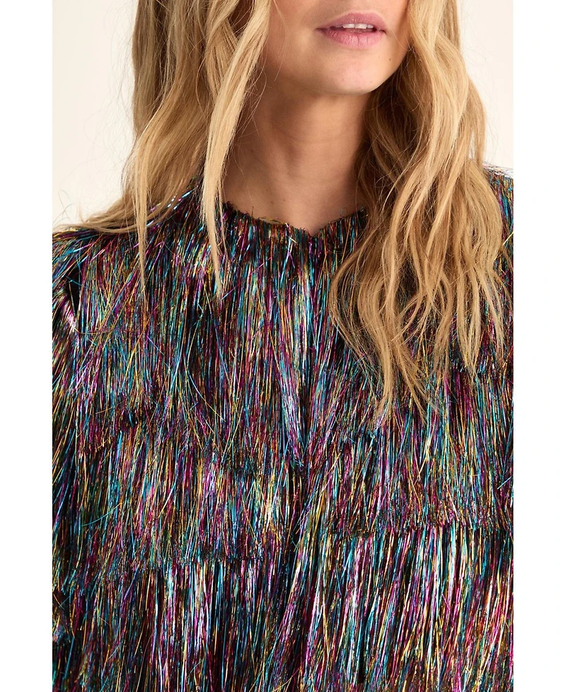 Nasty Gal Women's Tinsel Tiered Cropped Jacket