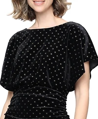 Sl Fashions Women's Sequin Velvet Dress