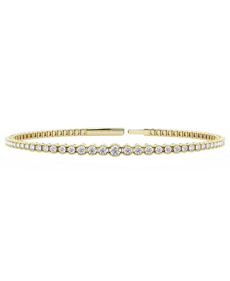 Forever Grown Diamonds Lab-Grown Diamond Bangle (2 ct. t.w.) in 14k Gold-Plating Over Sterling Silver