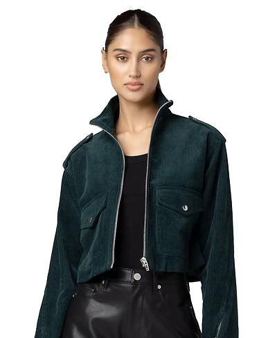 Blank Nyc Women's Mock Neck Corduroy Jacket
