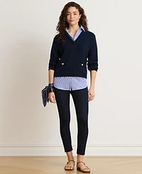 Lauren Ralph Women's Layered Button-Trim V-Neck Sweater