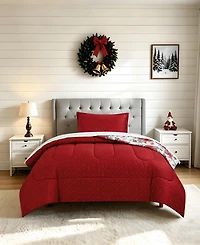 Macy's Pointsettia Soft Hand Feel 3-Piece Comforter Set