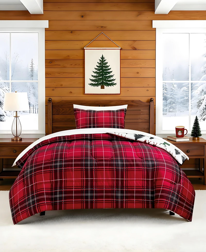 Macy's Winter Scene Deer Soft Hand Feel 3-Piece Comforter Set