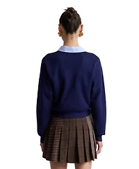 Avec Les Filles Women's Fox-Embroidered Crewneck Sweater