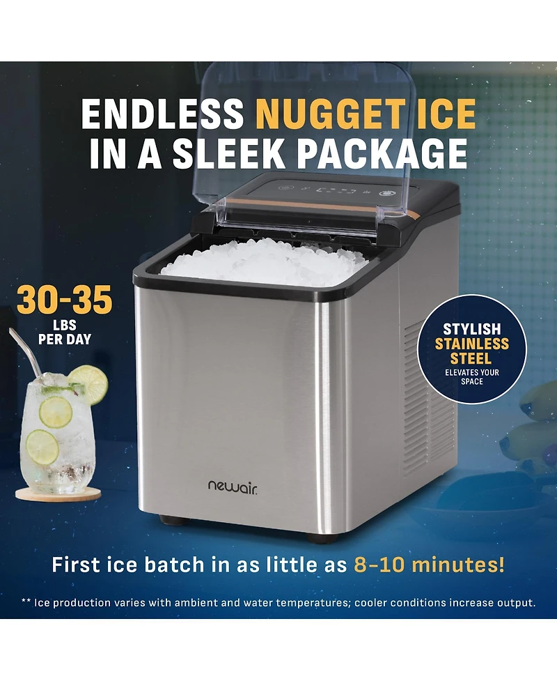 Newair Nugget Ice Maker Countertop, 30-35 lbs in 24 hours