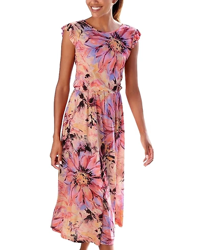 Lascana Women's A-Line Flutter Sleeve Romantic Dress