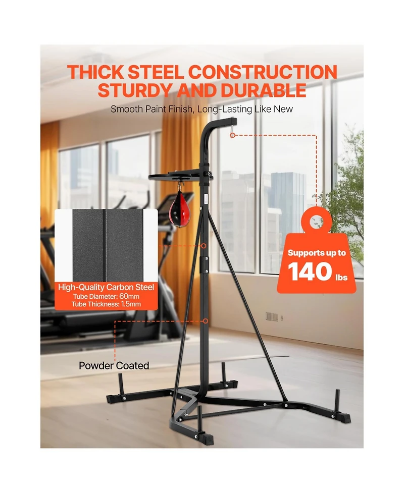Vevor 2 in 1 Heavy Duty Punching Bag Frame Boxing Punching Fitness Stand Steel