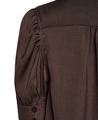 Dkny Jeans Women's Stand Collar Puff-Sleeve Shirt
