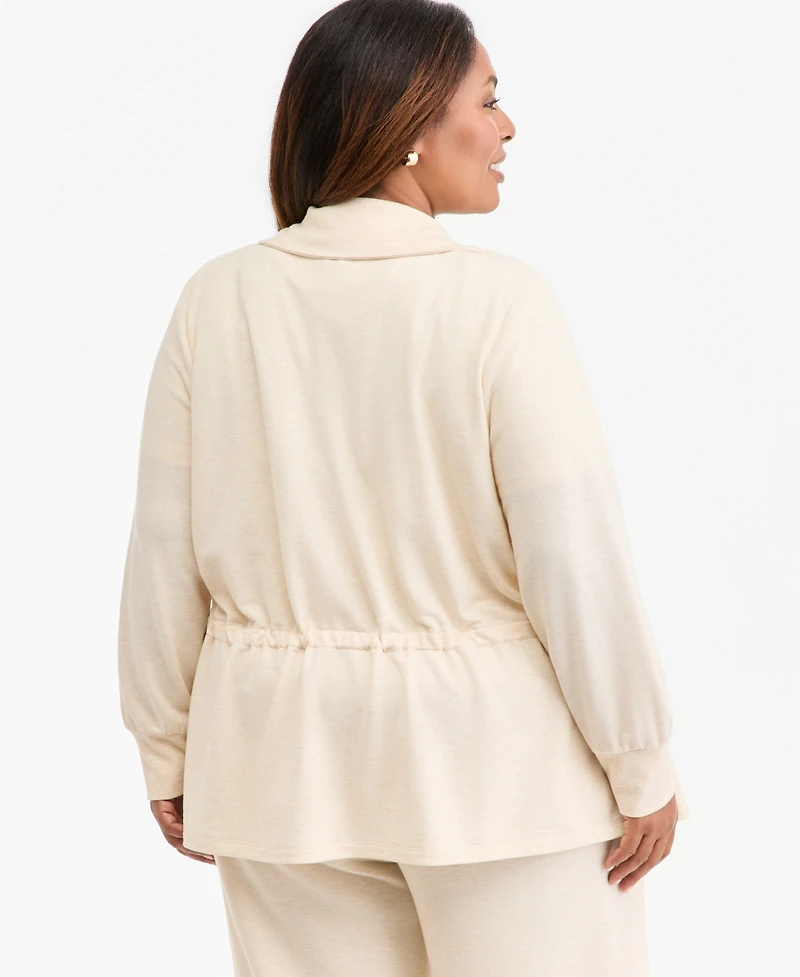 Style & Co Plus LuxLounge French Terry Zip-Up Jacket, Macy's Exclusive