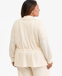 Style & Co Plus LuxLounge French Terry Zip-Up Jacket, Macy's Exclusive