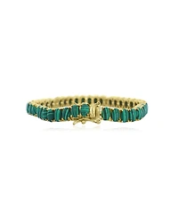 The Lovery Oval Malachite Cz Tennis Bracelet 14K Gold-Plated Sterling Silver