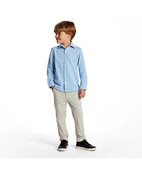Andy & Evan Big Boys Andy and Evan Blue Knit-Tech Shirt