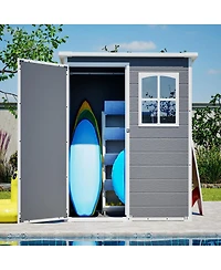 Streamdale Furniture 5x3 Feet Resin Outdoor Storage Shed With Floor, Waterproof And Lockable