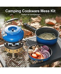 Piscifun 5-piece Camping Cookware Set Nonstick Pot Pan Kettle With Removable Handle For Hiking Picnic