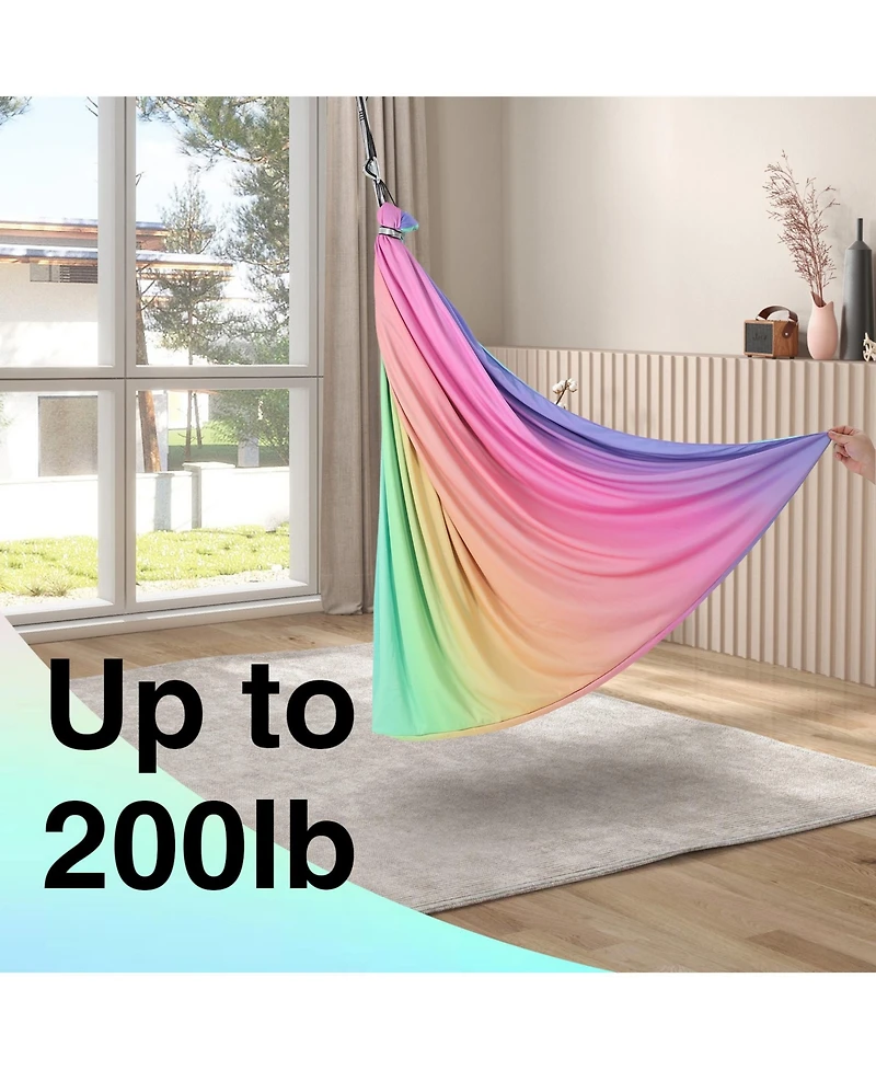 homfan Dual-Layer Sensory Swing, 55" x 59", 360degree(s) Swivel, Holds Up to 300 lb, Indoor Outdoor Therapy Swing