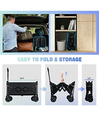 Gnuadz Collapsible Wagon Cart Heavy Duty Folding Portable Utility Beach Garden Camping