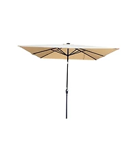 Streamdale Furniture Square 2.5x2.5M Solar Led Patio Umbrella with Crank and Base