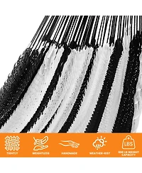Piscifun Handwoven Mayan Double Hammock Portable Outdoor With Carry Bag Straps Carabiners 550 Lbs Capacity