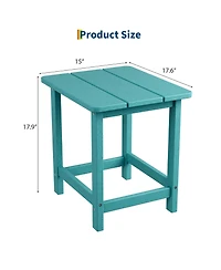 homfan Weather Resistant Hdpe Adirondack Square Side Table – Easy Assembly, Maintenance-Free for Patio Garden Balcony Porch Pool Beach