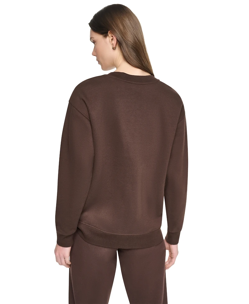 Dkny Sport Women's Varsity Puff Logo Crewneck Sweatshirt