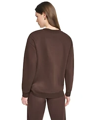 Dkny Sport Women's Varsity Puff Logo Crewneck Sweatshirt