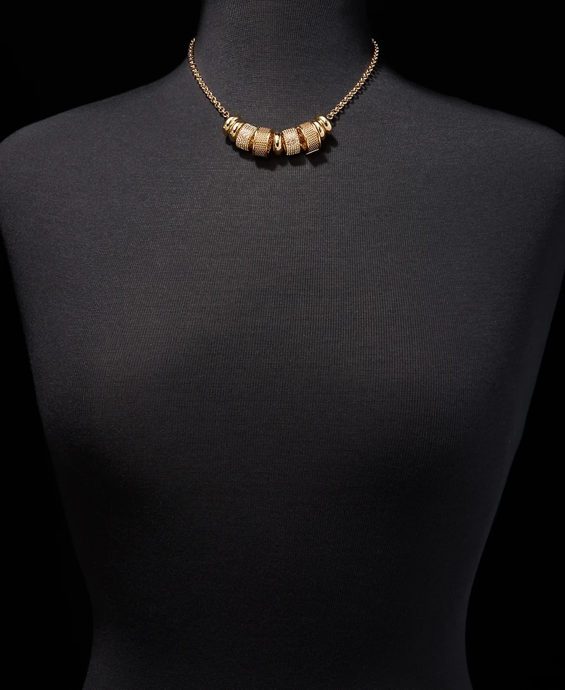 Karl Lagerfeld Paris Pave Rondelle Charm Statement Necklace, 16" + 3" extender