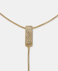 Karl Lagerfeld Paris Pave Link Lariat Necklace, X" + 3" extender