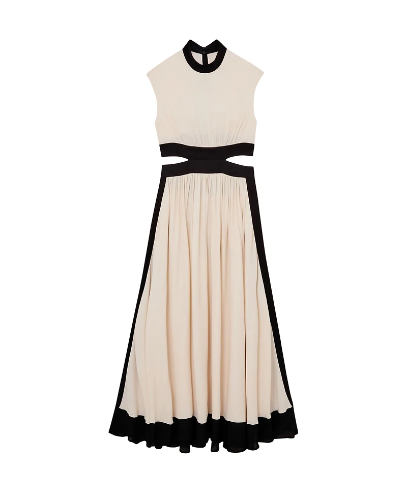 Reiss Women's Keely Fit & Flare Colorblock Cut-Out Waist Maxi Dress