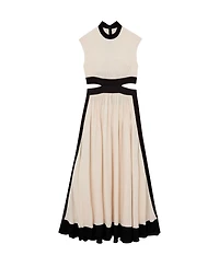 Reiss Women's Keely Fit & Flare Colorblock Cut-Out Waist Maxi Dress
