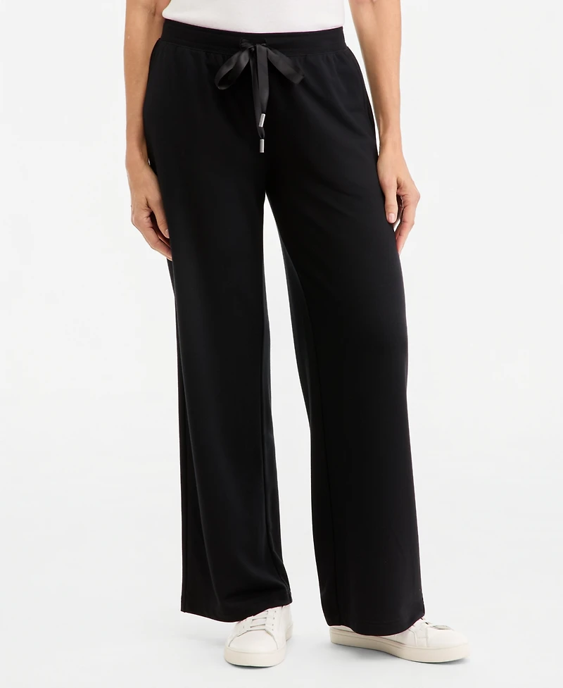 Style & Co Petite LuxLounge Wide-Leg Drawstring Sweatpants, Macy's Exclusive